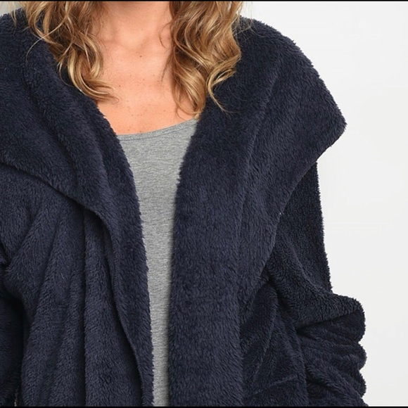 ❤️SUPER SOFT NAVY BLUE SHERPA JACKET❤️ - Picture 4 of 5